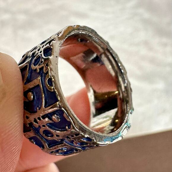 DIOR RING Trotter BLUE and silver size: U.S. 6 1/2 (6.5) Excellent!!! - Picture 8 of 11